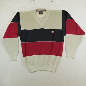 Vintage Paul & Shark Sweater Mens XL Wool Blend Knit Striped V Neck